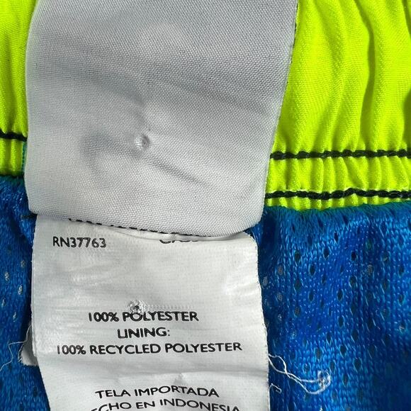 Nike Swim Trunks Neon Stripe Lined Shorts Pockets Mesh Men's Medium‎ Beach Pool - Picture 7 of 10